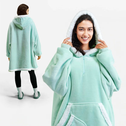 Adult Sherpa Wearable Blanket - Light Green