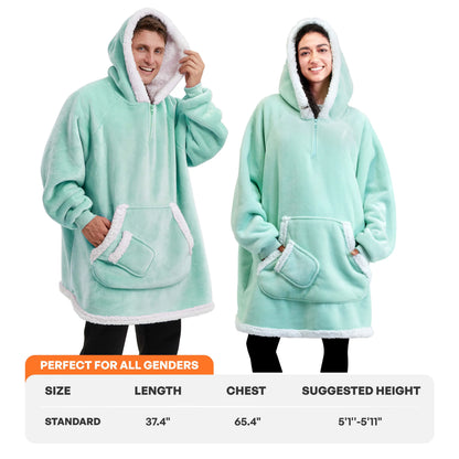 Adult Sherpa Wearable Blanket - Light Green