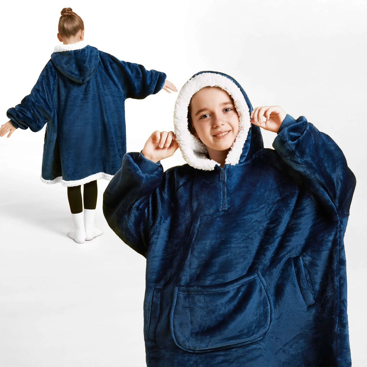 Kids' Sherpa Wearable Blanket - Navy