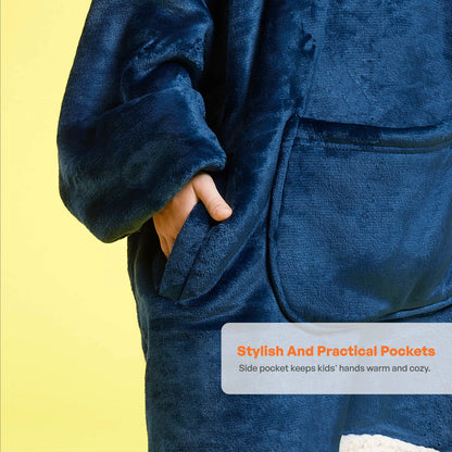Kids' Sherpa Wearable Blanket - Navy