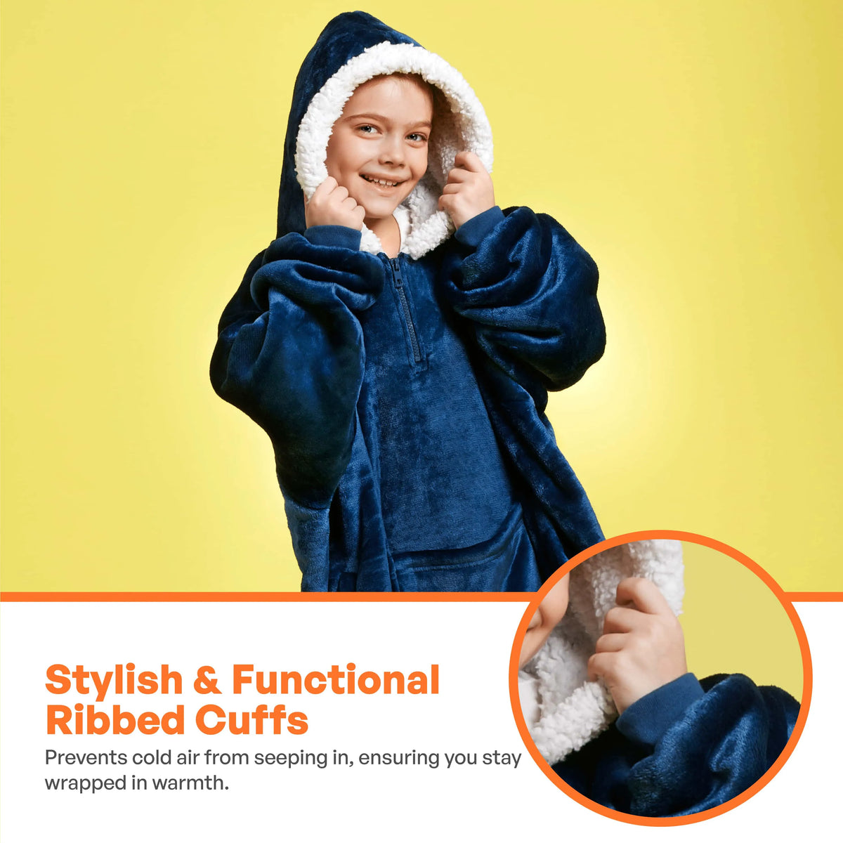 Kids' Sherpa Wearable Blanket - Navy