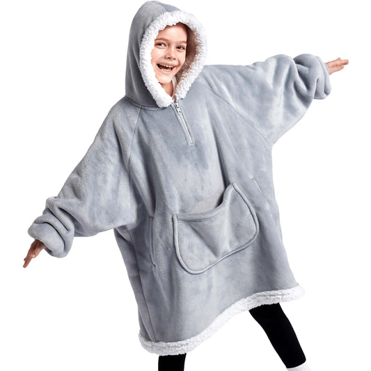 Kids' Sherpa Wearable Blanket - Gray