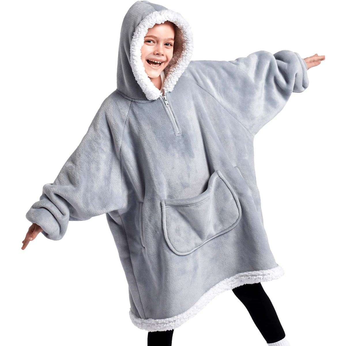 Kids' Sherpa Wearable Blanket - Gray