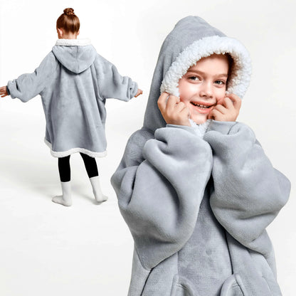 Kids' Sherpa Wearable Blanket - Gray