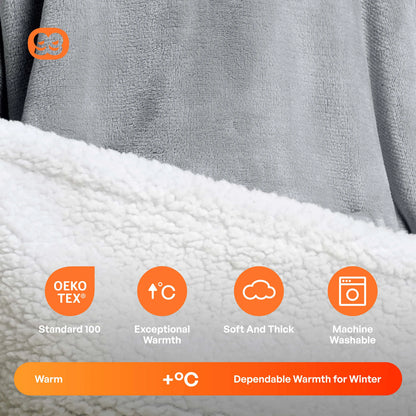 Kids' Sherpa Wearable Blanket - Gray