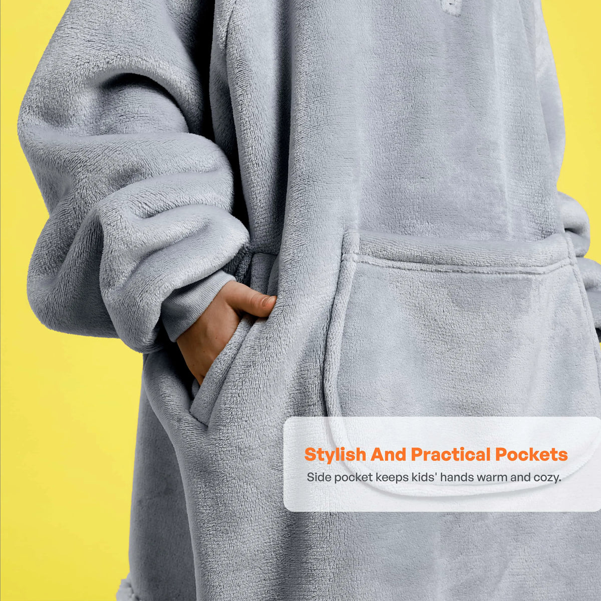 Kids' Sherpa Wearable Blanket - Gray