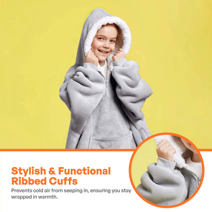 Kids' Sherpa Wearable Blanket - Gray