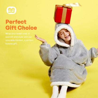 Kids' Sherpa Wearable Blanket - Gray