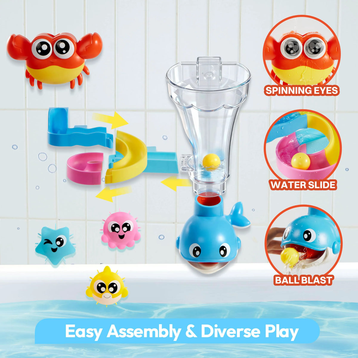 JOVA 7-in-1 Bath Toys Set for Kids