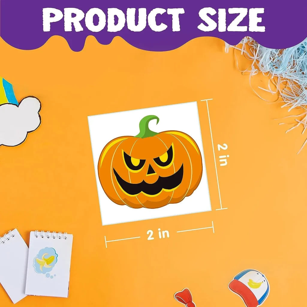 144 PCS Halloween Temporary Tattoos for Kids - 12 Designs Waterproof Fake Tattoo Stickers
