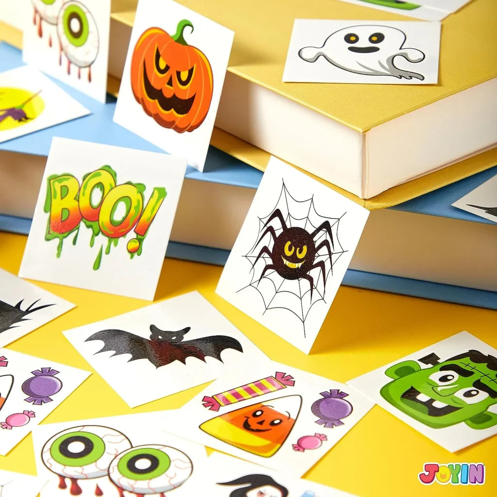 144 PCS Halloween Temporary Tattoos for Kids - 12 Designs Waterproof Fake Tattoo Stickers