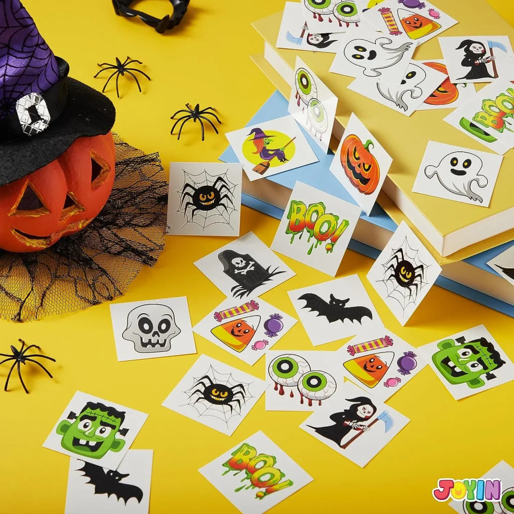 144 PCS Halloween Temporary Tattoos for Kids - 12 Designs Waterproof Fake Tattoo Stickers