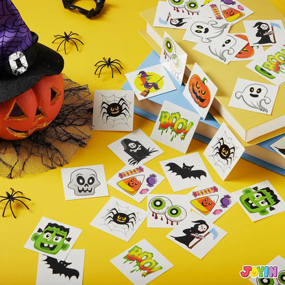 144 PCS Halloween Temporary Tattoos for Kids - 12 Designs Waterproof Fake Tattoo Stickers