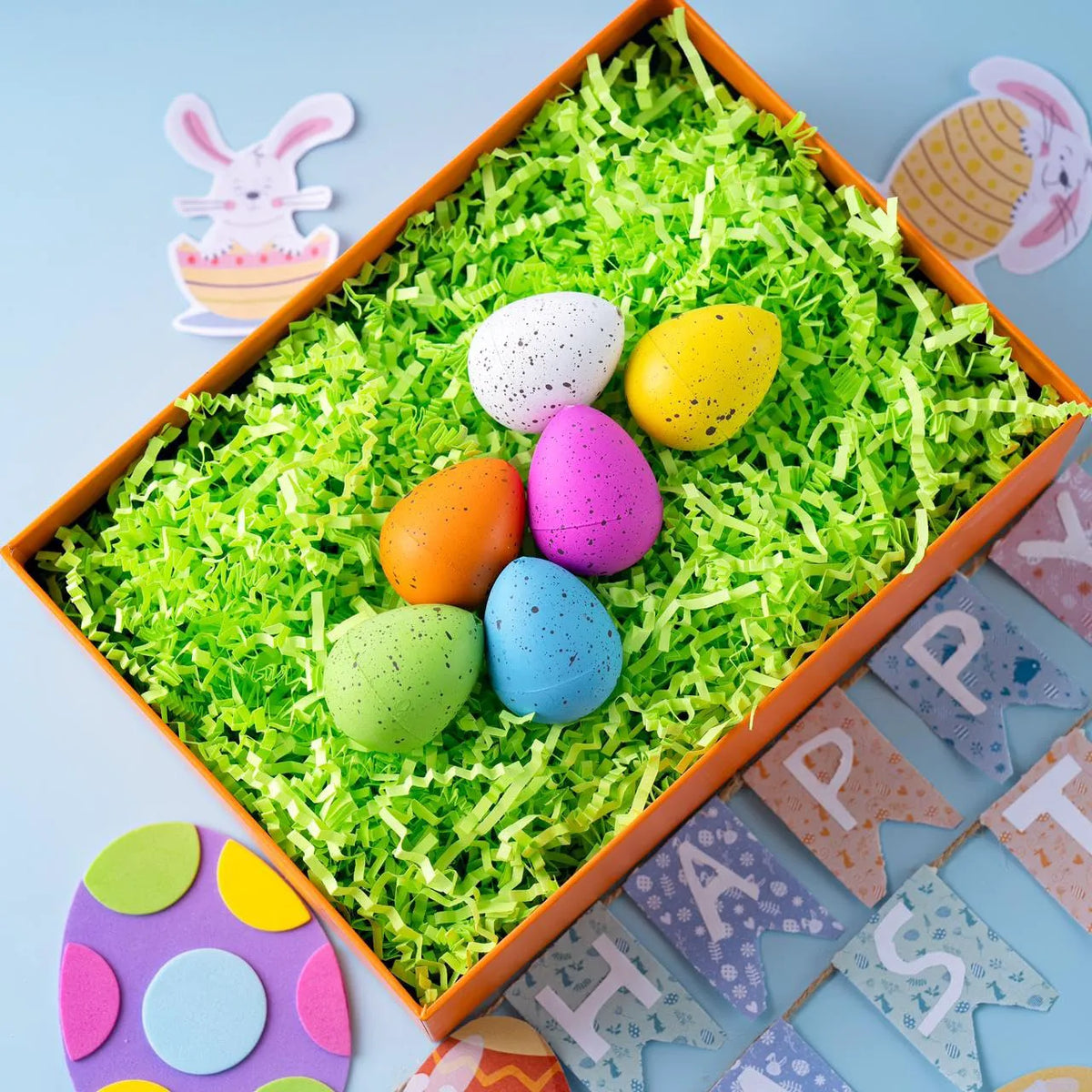 JOIN 0.5LB Light Green Recyclable Easter Grass Crinkle Paper Shred