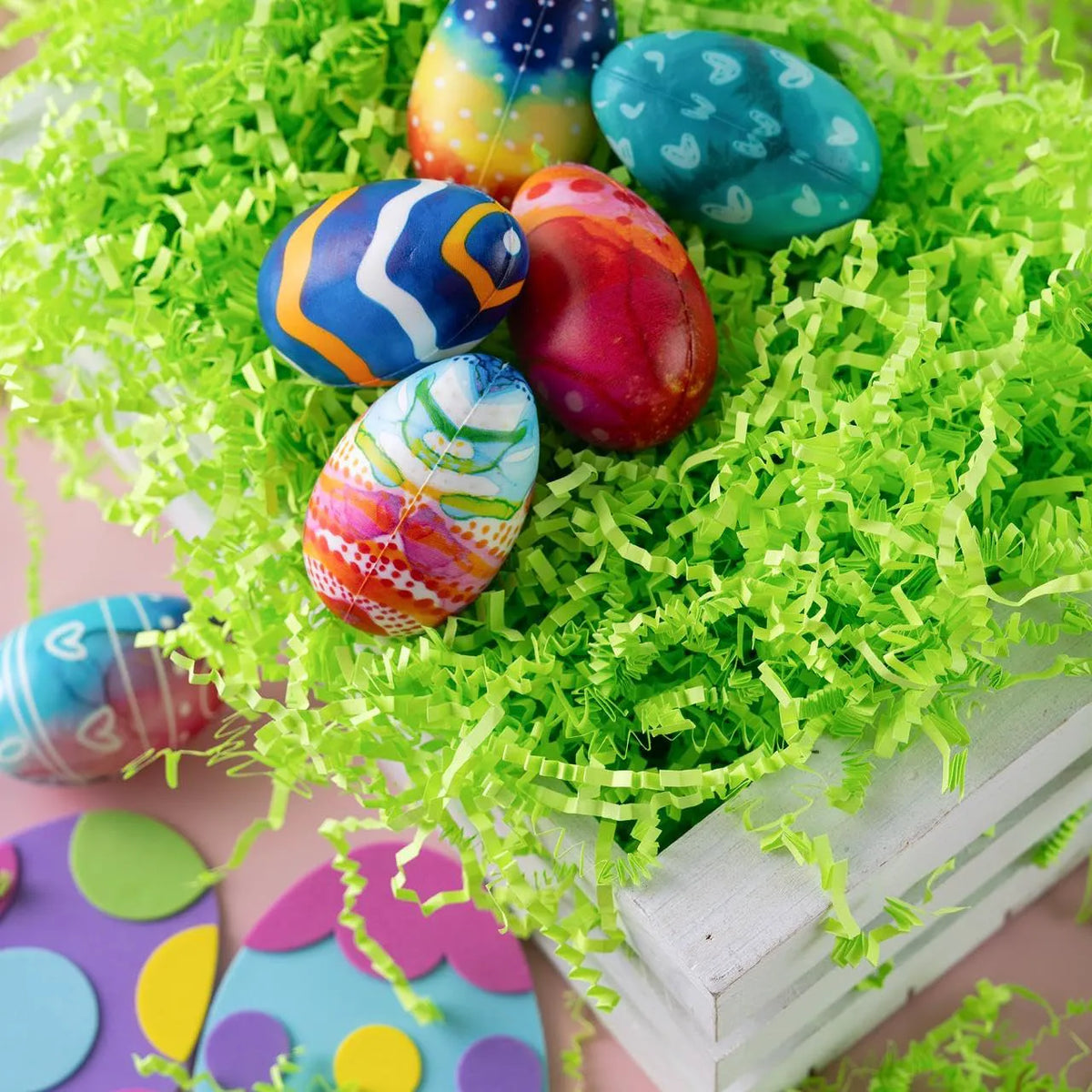 JOIN 0.5LB Light Green Recyclable Easter Grass Crinkle Paper Shred