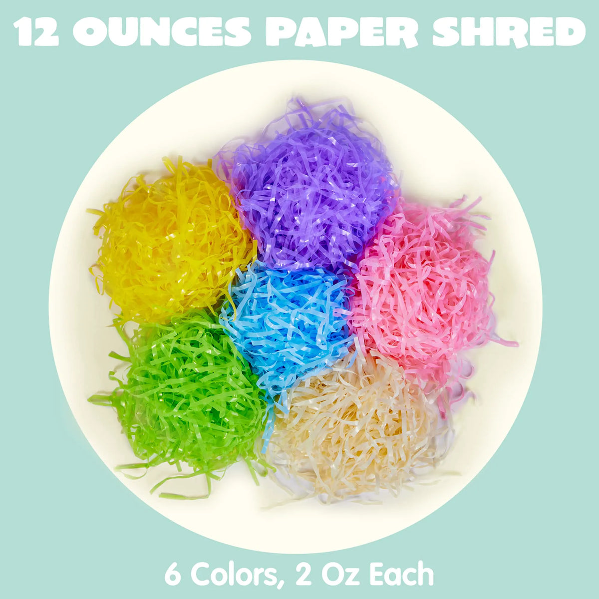 JOIN 0.75LB Easter Plastic Grass - 6 Colors Shredded Filler