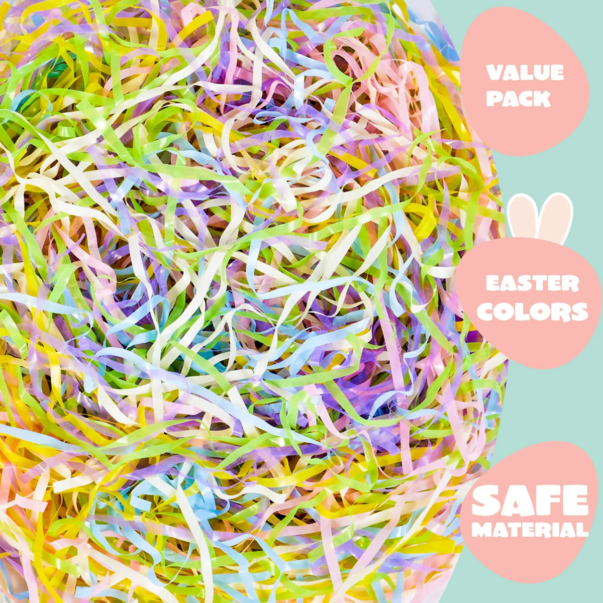JOIN 0.75LB Easter Plastic Grass - 6 Colors Shredded Filler