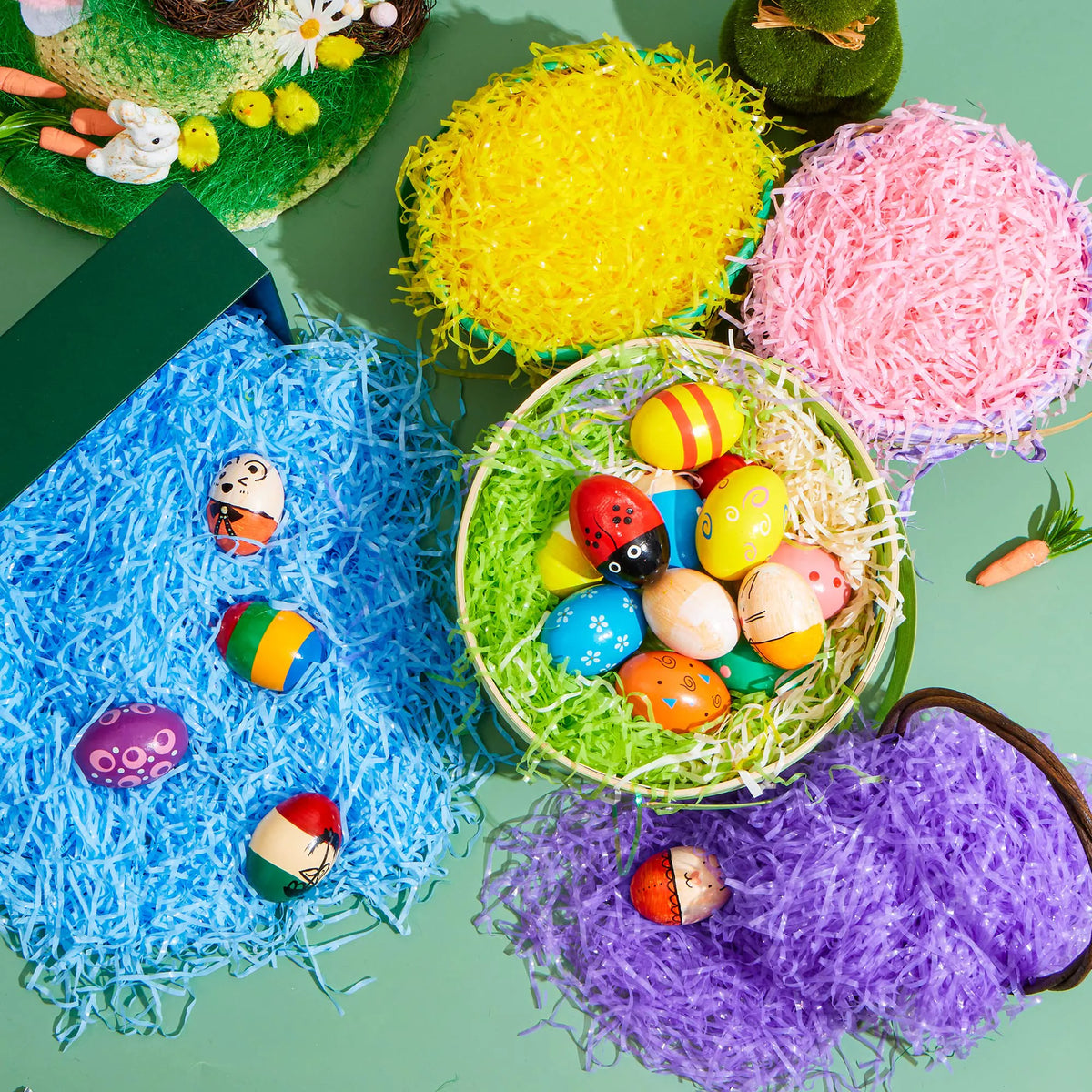JOIN 0.75LB Easter Plastic Grass - 6 Colors Shredded Filler