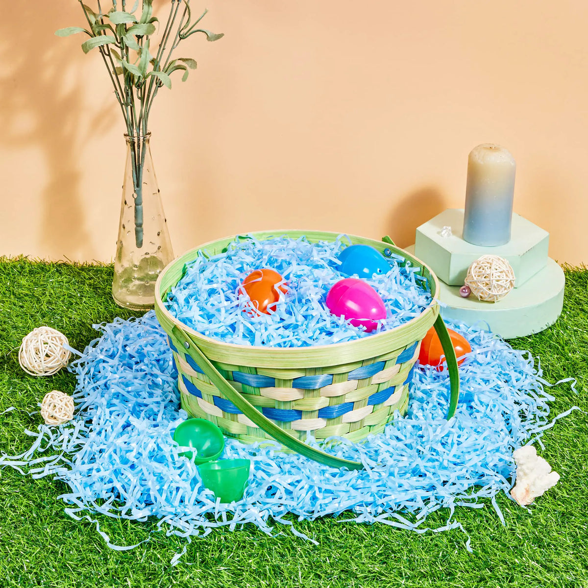 JOIN 0.75LB Easter Plastic Grass - 6 Colors Shredded Filler