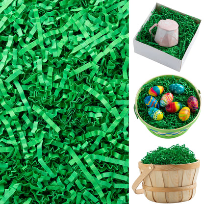 JOYIN 0.75 lb (12 oz) Pure Green Easter Grass Crinkle Filler