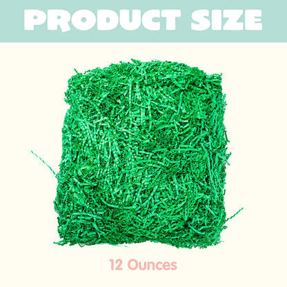 JOYIN 0.75 lb (12 oz) Pure Green Easter Grass Crinkle Filler