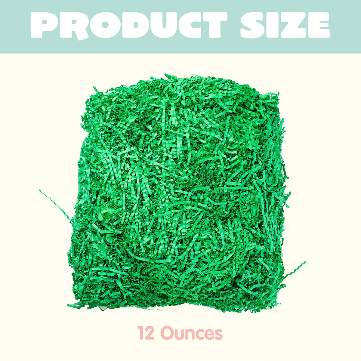 JOYIN 0.75 lb (12 oz) Pure Green Easter Grass Crinkle Filler