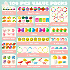 JOYIN 100 Prefilled Easter Eggs with Assorted Toys