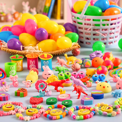 JOYIN 100 Prefilled Easter Eggs with Assorted Toys
