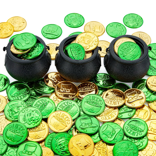 JOYIN 103-Piece St. Patrick's Day Cauldrons Set with Shamrock Coins