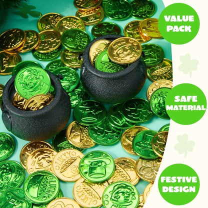 JOYIN 103-Piece St. Patrick's Day Cauldrons Set with Shamrock Coins