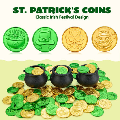 JOYIN 103-Piece St. Patrick's Day Cauldrons Set with Shamrock Coins