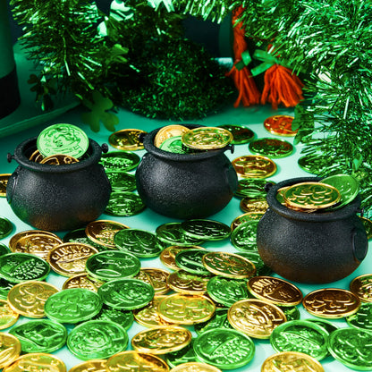 JOYIN 103-Piece St. Patrick's Day Cauldrons Set with Shamrock Coins