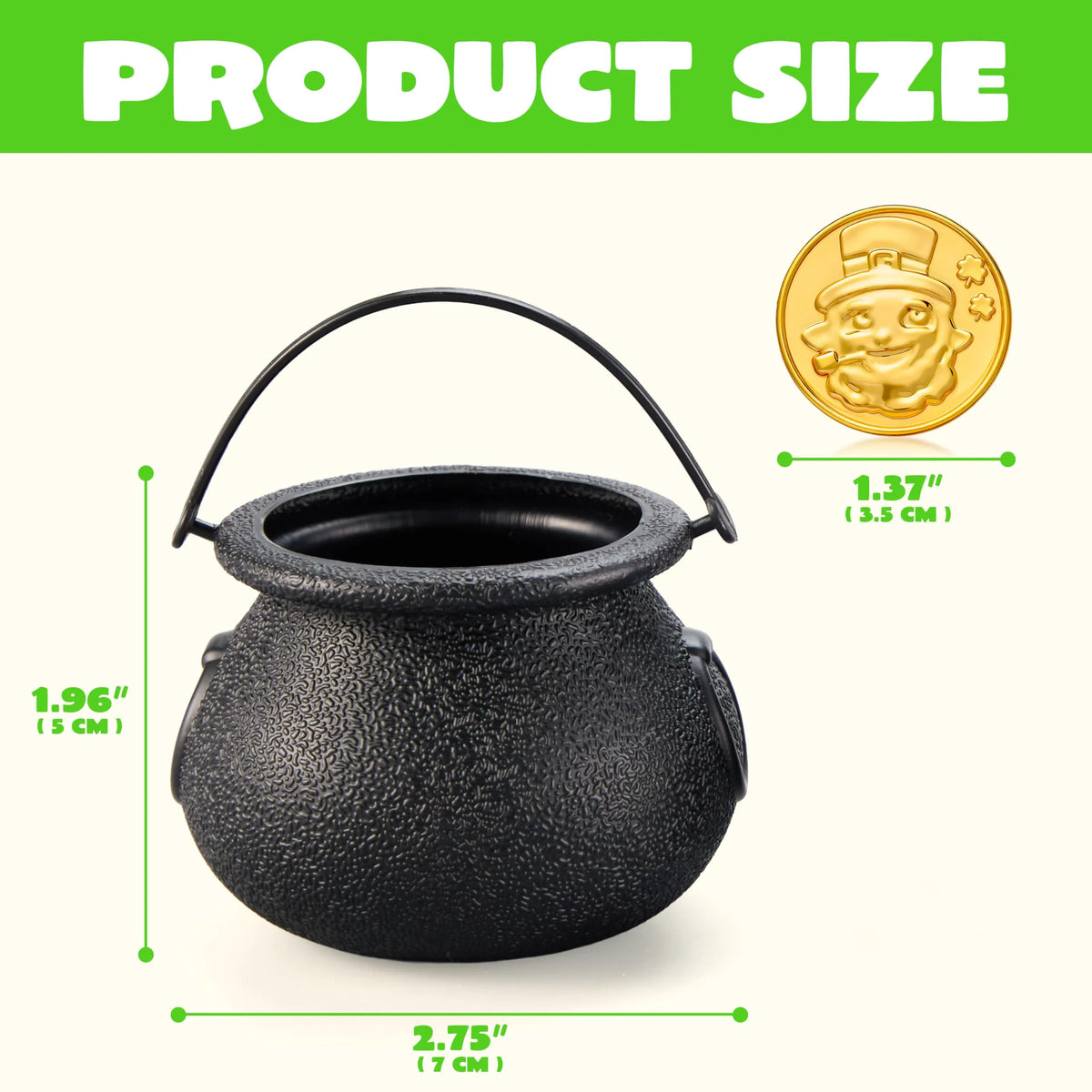 JOYIN 103-Piece St. Patrick's Day Cauldrons Set with Shamrock Coins