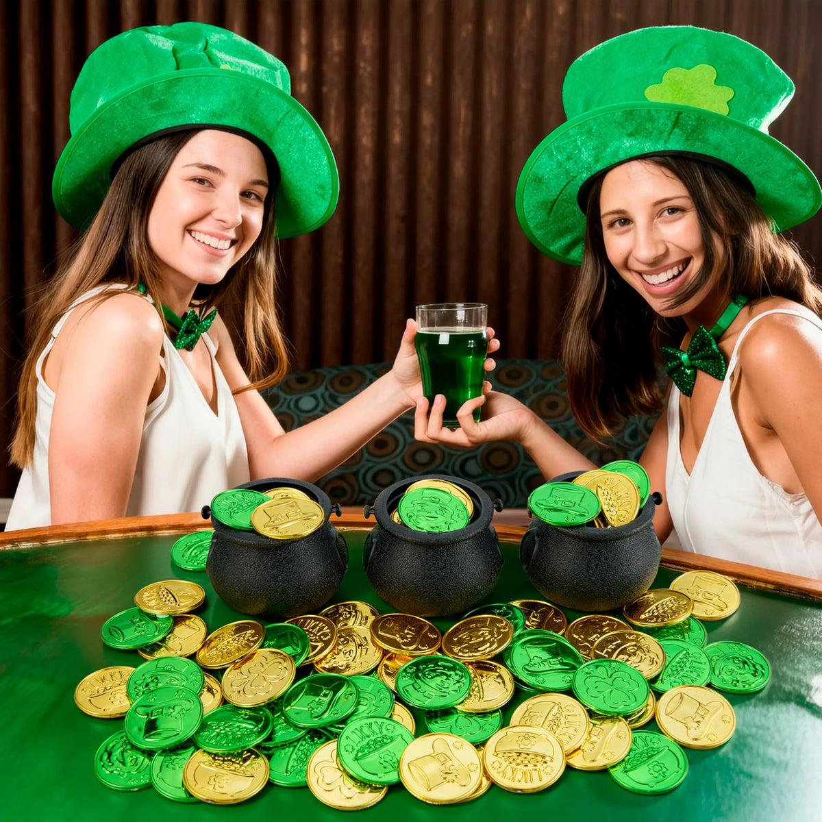 JOYIN 103-Piece St. Patrick's Day Cauldrons Set with Shamrock Coins