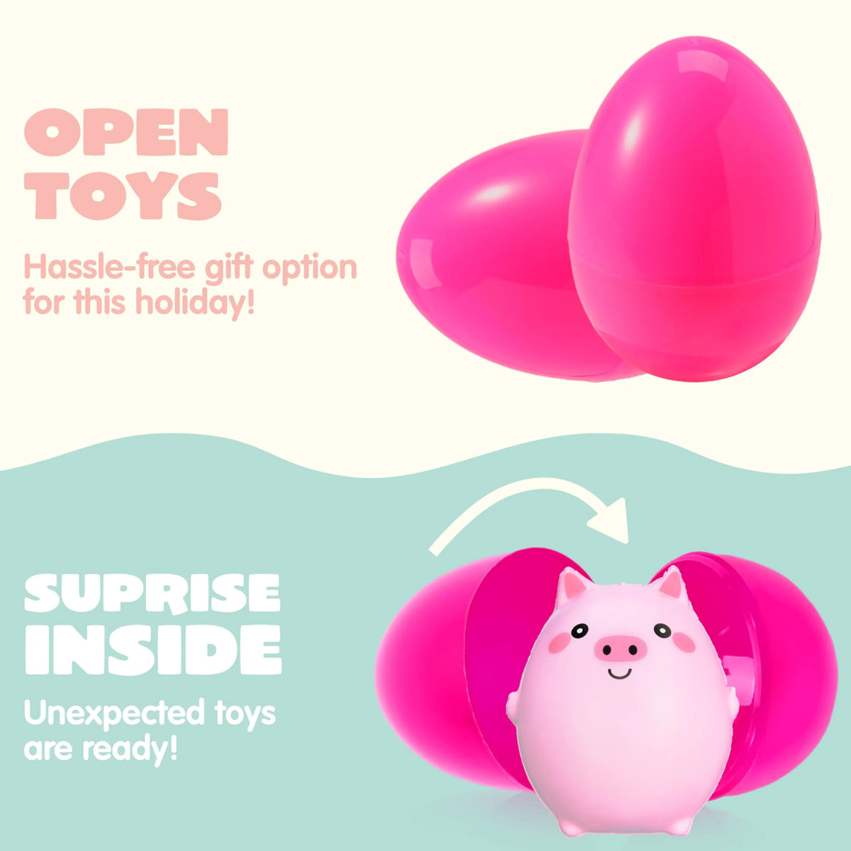 JOYIN 10-Pack Jumbo Easter Eggs with Animal Squishy Toys