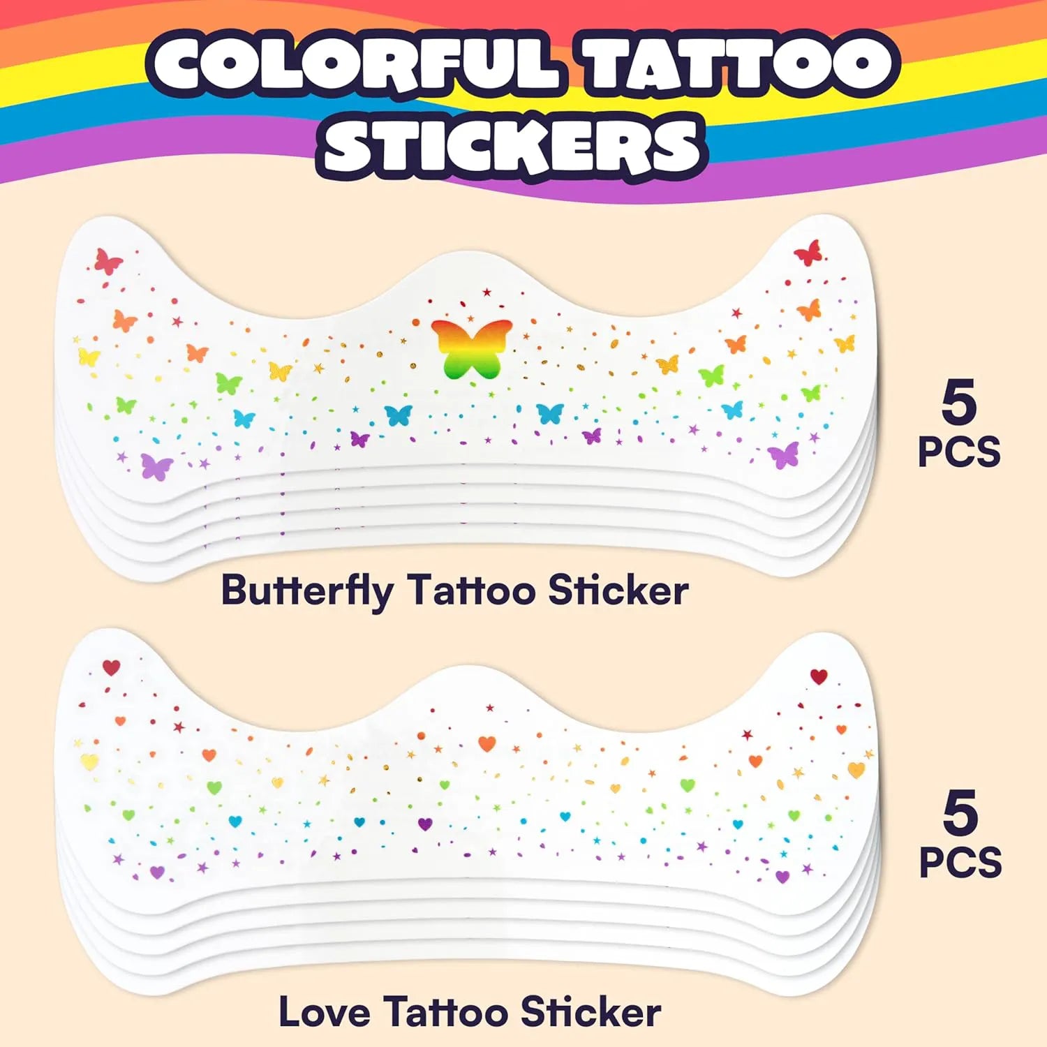 JOYIN 10-Pack Pride Glitter Temporary Tattoos