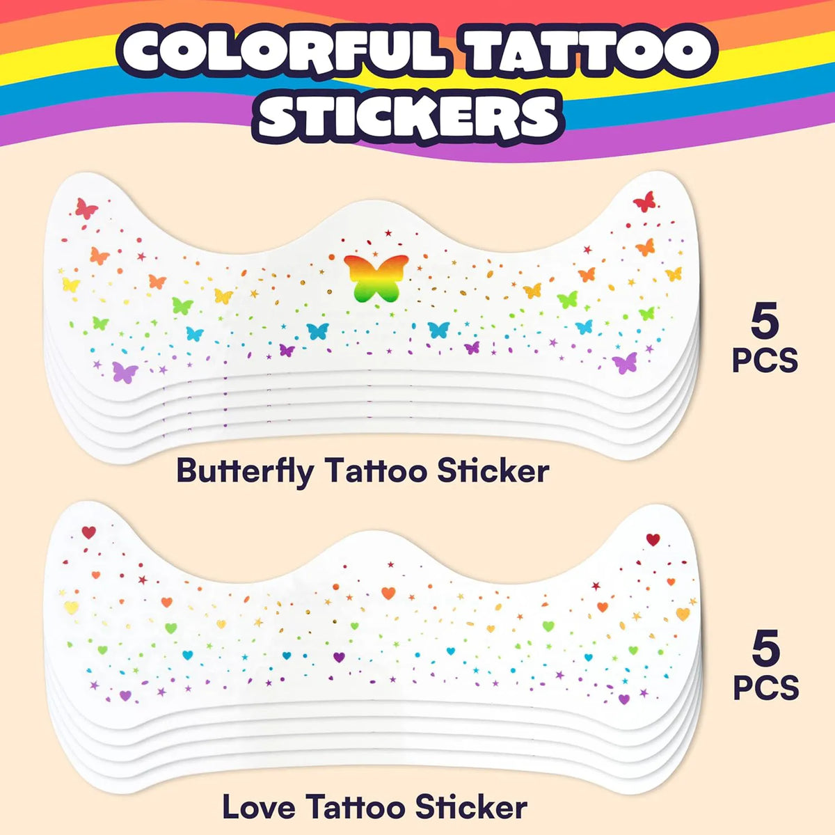 JOYIN 10-Pack Pride Glitter Temporary Tattoos