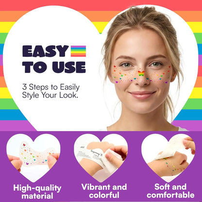 JOYIN 10-Pack Pride Glitter Temporary Tattoos