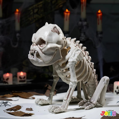 JOYIN 11-Inch Halloween Skeleton Dog with Posable Joints