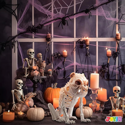 JOYIN 11-Inch Halloween Skeleton Dog with Posable Joints