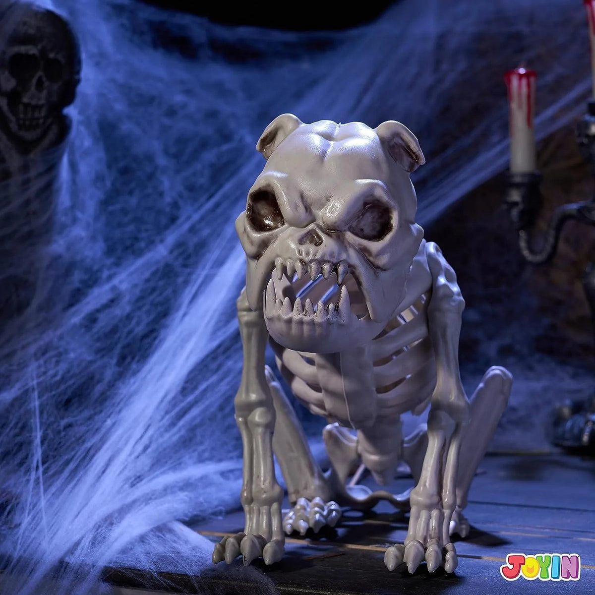 JOYIN 11-Inch Halloween Skeleton Dog with Posable Joints