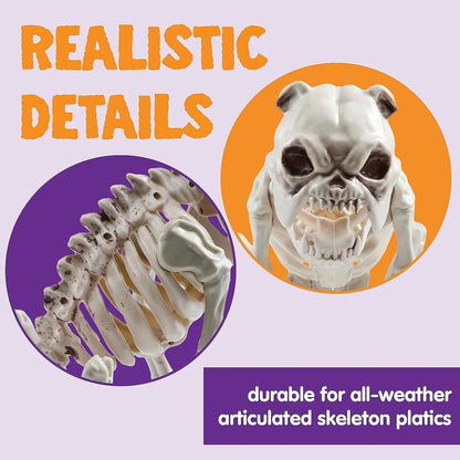 JOYIN 11-Inch Halloween Skeleton Dog with Posable Joints