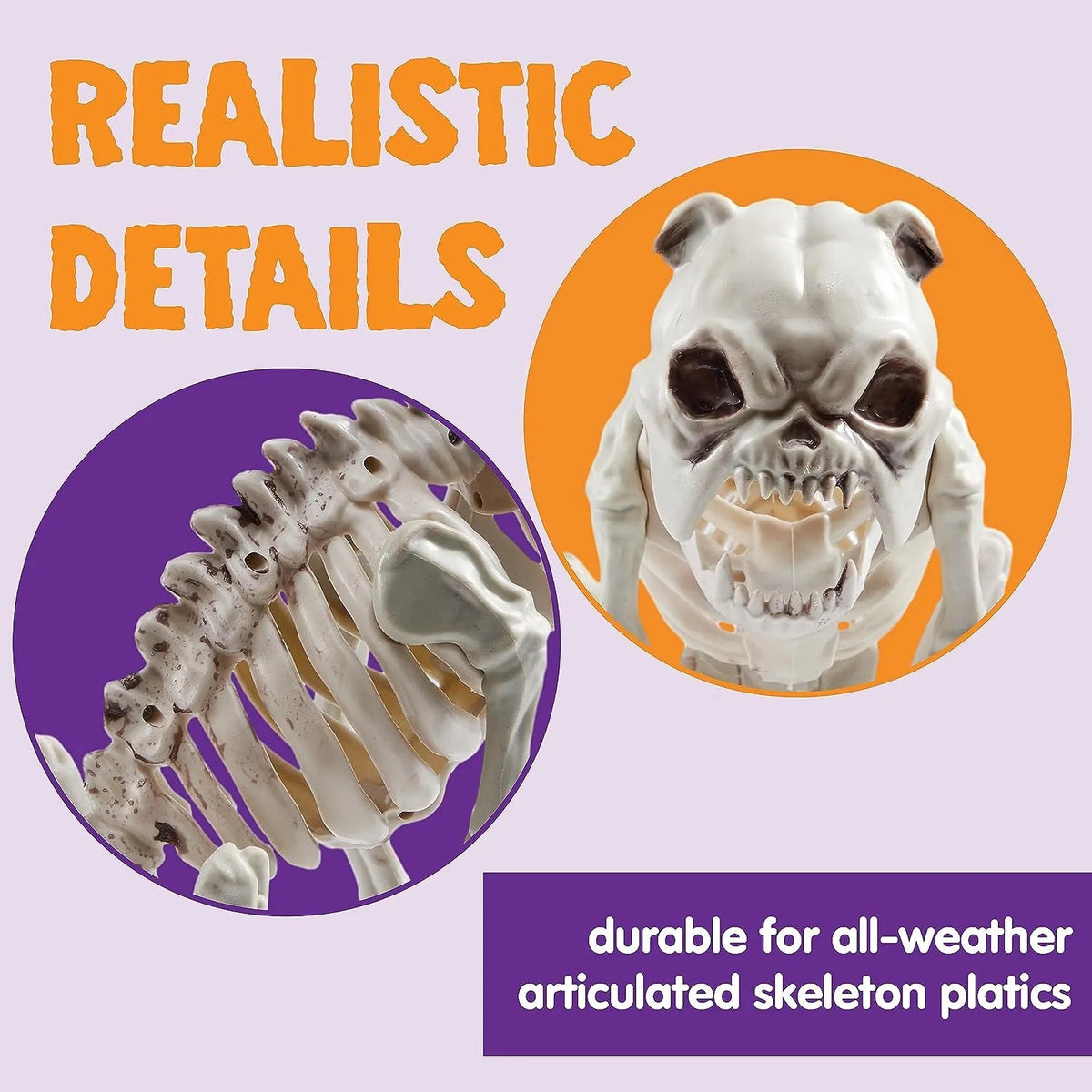JOYIN 11-Inch Halloween Skeleton Dog with Posable Joints