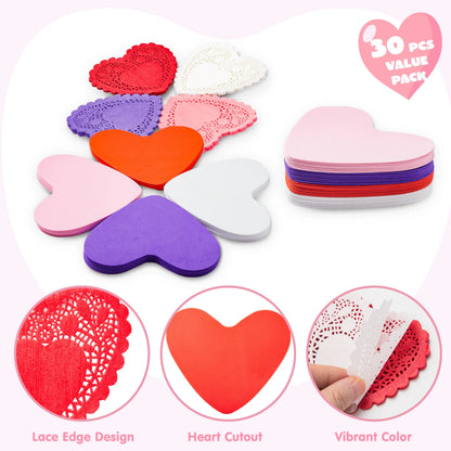JOYIN 126+ Pcs Valentine's Day Craft Gift Set with 100 Heart Doilies