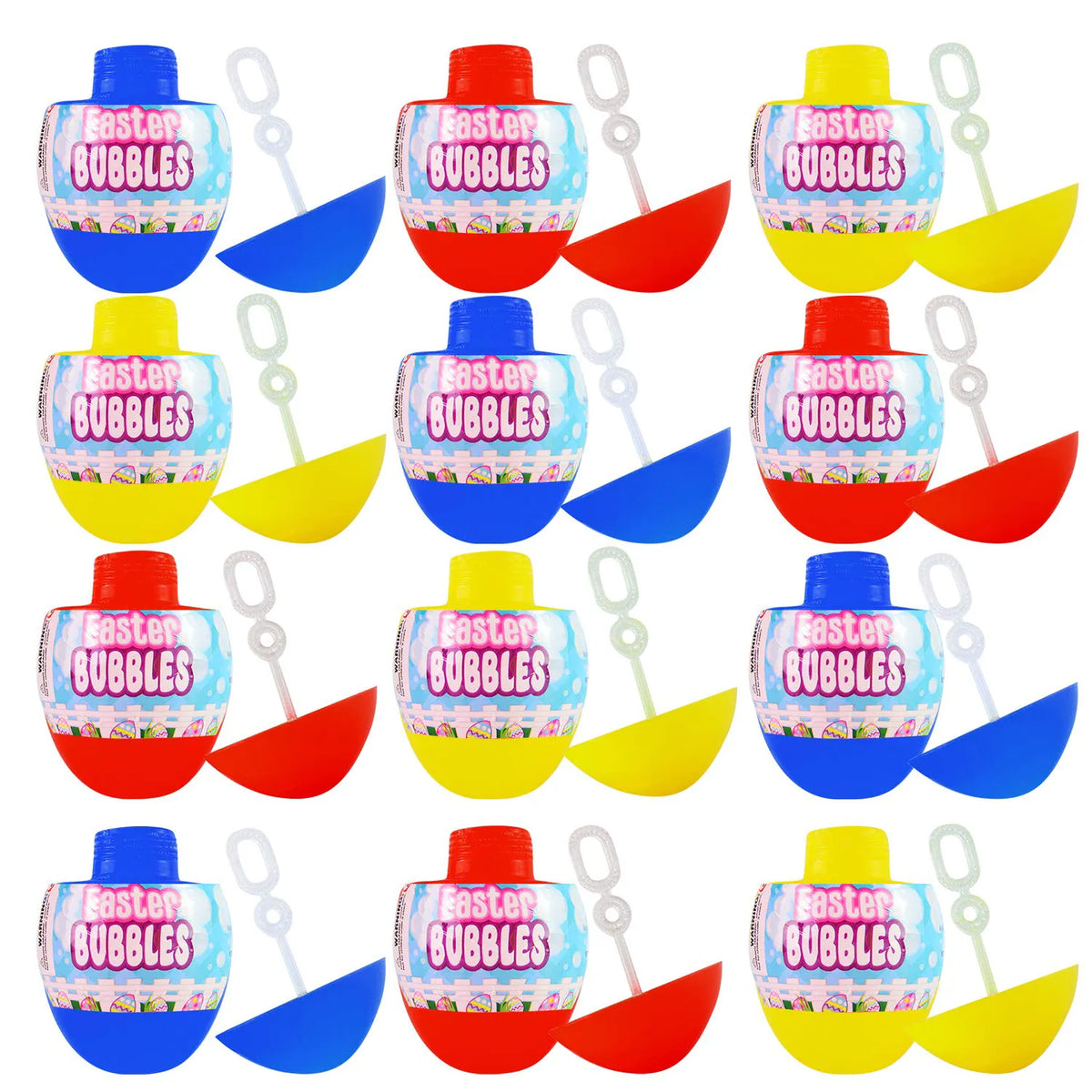 JOYIN 12-Pack Easter Egg Bubble Wands