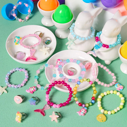 JOYIN 12 Pack Prefilled Easter Eggs with Beads and Jewelry Toys