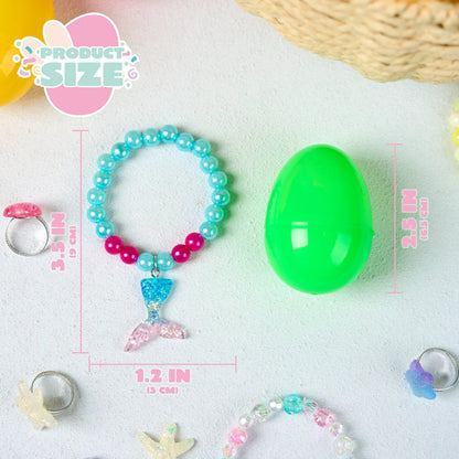 JOYIN 12 Pack Prefilled Easter Eggs with Beads and Jewelry Toys