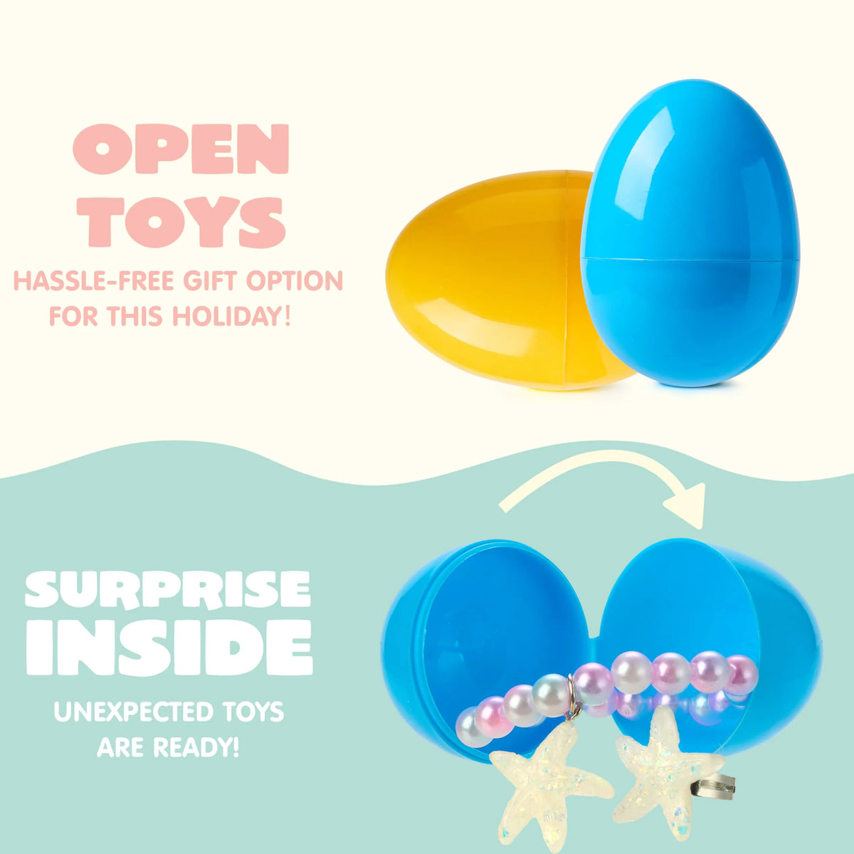 JOYIN 12 Pack Prefilled Easter Eggs with Beads and Jewelry Toys