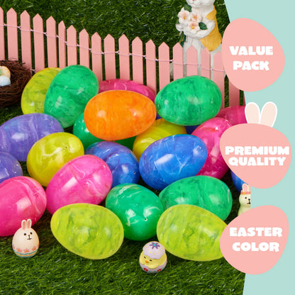 JOYIN 12 Pcs 3.15" Iridescent Printed Easter Eggs