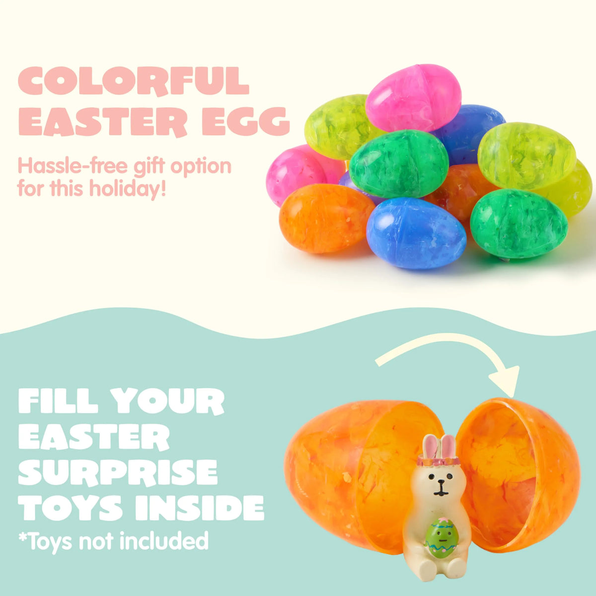 JOYIN 12 Pcs 3.15" Iridescent Printed Easter Eggs